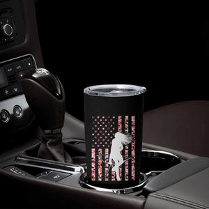 Patriotic Women Bow Hunter Tumbler Cup American Flag Pink Camo Gift - Print Your Wear
