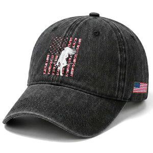 Patriotic Women Bow Hunter Washed Cotton Baseball Cap American Flag Pink Camo Gift TS12 Print Your Wear