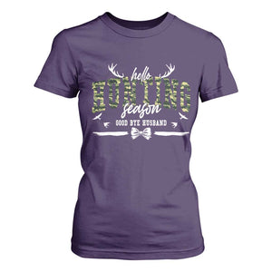 Funny Hunting Lover T Shirt For Women Hello Hunting Season Goodbye Husband TS12 Purple Print Your Wear