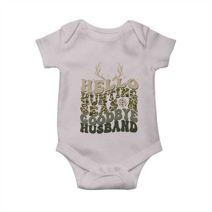 Hello Hunting Season Goodbye Husband Baby Onesie Funny Hunter Wife Gift TS12 Ice Gray Print Your Wear