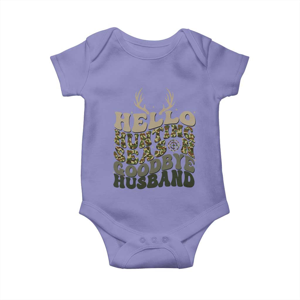 Hello Hunting Season Goodbye Husband Baby Onesie Funny Hunter Wife Gift TS12 Violet Print Your Wear