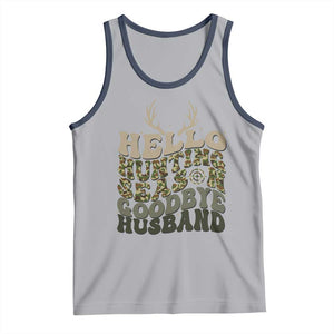 Hello Hunting Season Goodbye Husband Tank Top Funny Hunter Wife Gift TS12 Athletic Heather Navy Print Your Wear