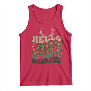 Hello Hunting Season Goodbye Husband Tank Top Funny Hunter Wife Gift TS12 Red Print Your Wear