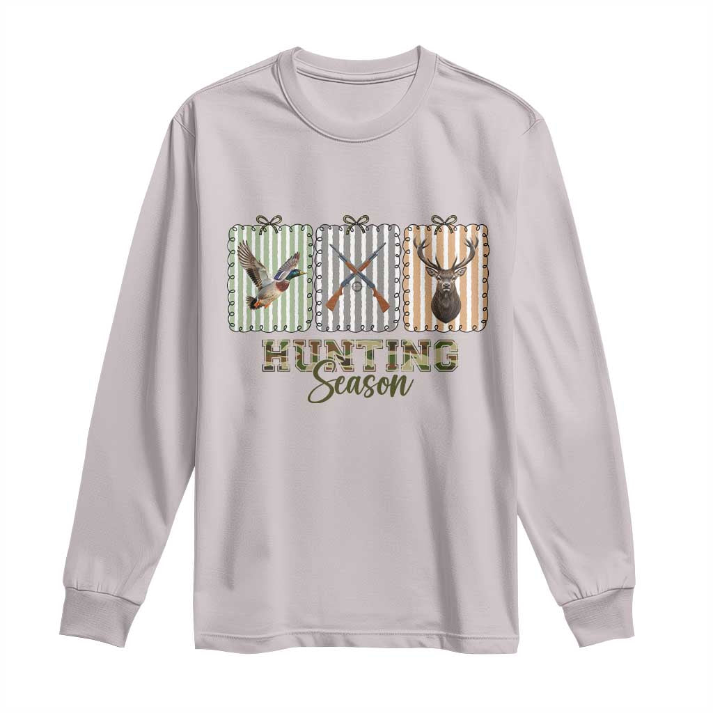Hunting Season Long Sleeve Shirt Funny Hunter Wife Gift TS12 Ice Gray Print Your Wear