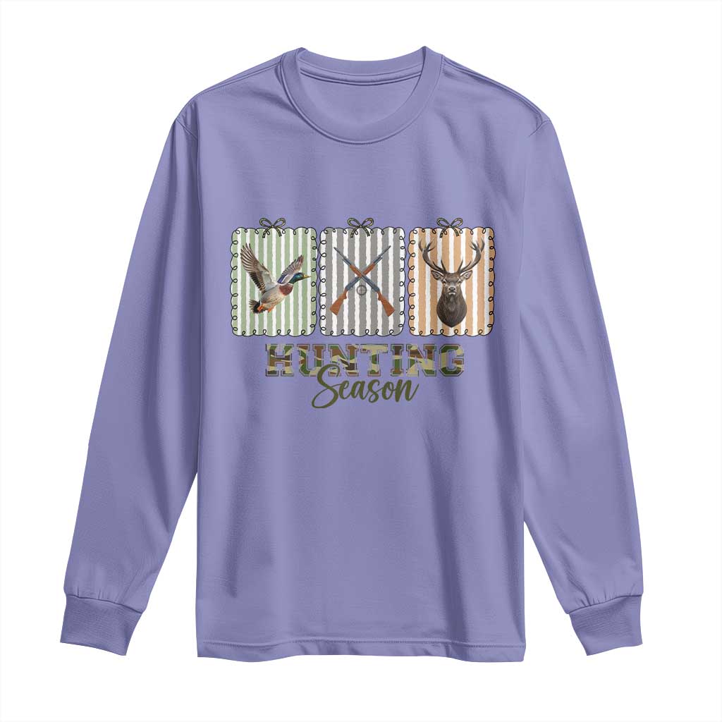 Hunting Season Long Sleeve Shirt Funny Hunter Wife Gift TS12 Violet Print Your Wear