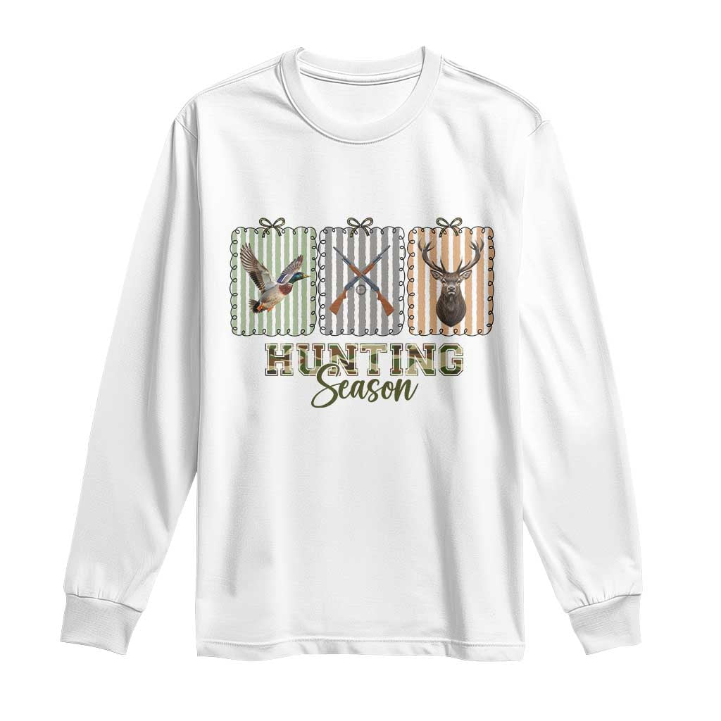 Hunting Season Long Sleeve Shirt Funny Hunter Wife Gift TS12 White Print Your Wear