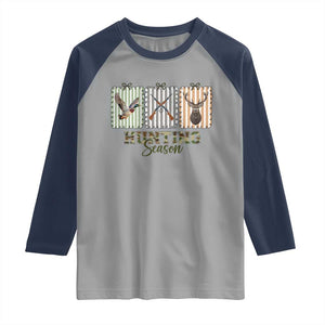 Hunting Season Raglan Shirt Funny Hunter Wife Gift TS12 Sport Gray Navy Print Your Wear