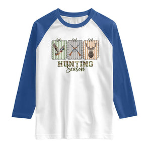 Hunting Season Raglan Shirt Funny Hunter Wife Gift TS12 White Royal Print Your Wear