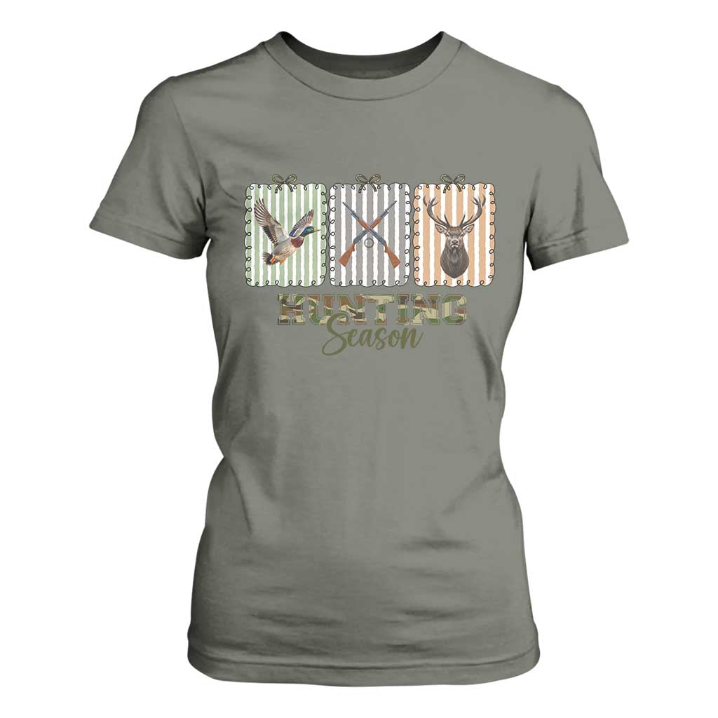 Hunting Season T Shirt For Women Funny Hunter Wife Gift TS12 Military Green Print Your Wear