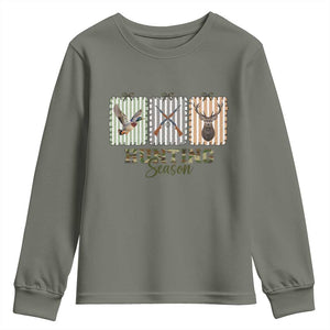 Hunting Season Youth Sweatshirt Funny Hunter Wife Gift TS12 Military Green Print Your Wear