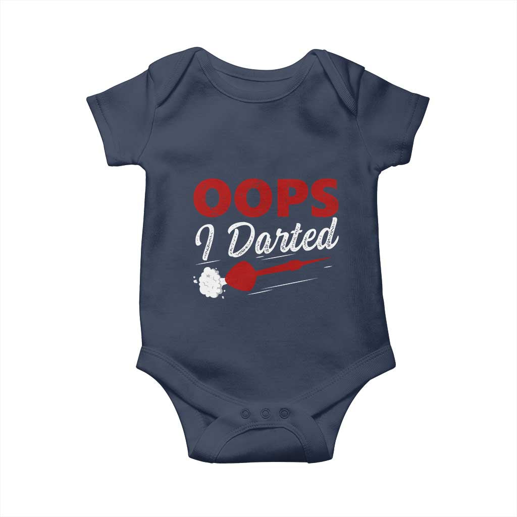 Dart Player Sarcasm Gift Baby Onesie Funny Oops I Darted TS12 Navy Print Your Wear