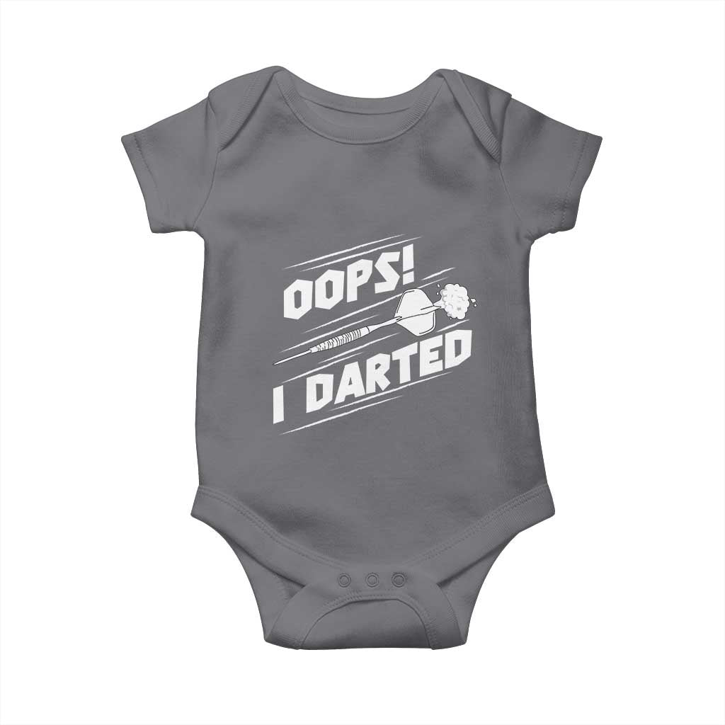 Funny Dart Thrower Baby Onesie Oops I Darted Gift For Dartist TS12 Charcoal Print Your Wear