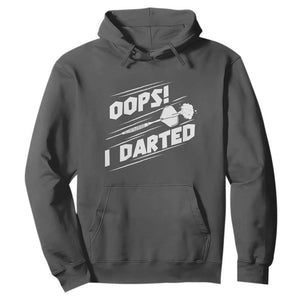 Funny Dart Thrower Hoodie Oops I Darted Gift For Dartist TS12 Dark Heather Print Your Wear