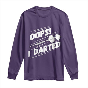 Funny Dart Thrower Long Sleeve Shirt Oops I Darted Gift For Dartist TS12 Purple Print Your Wear