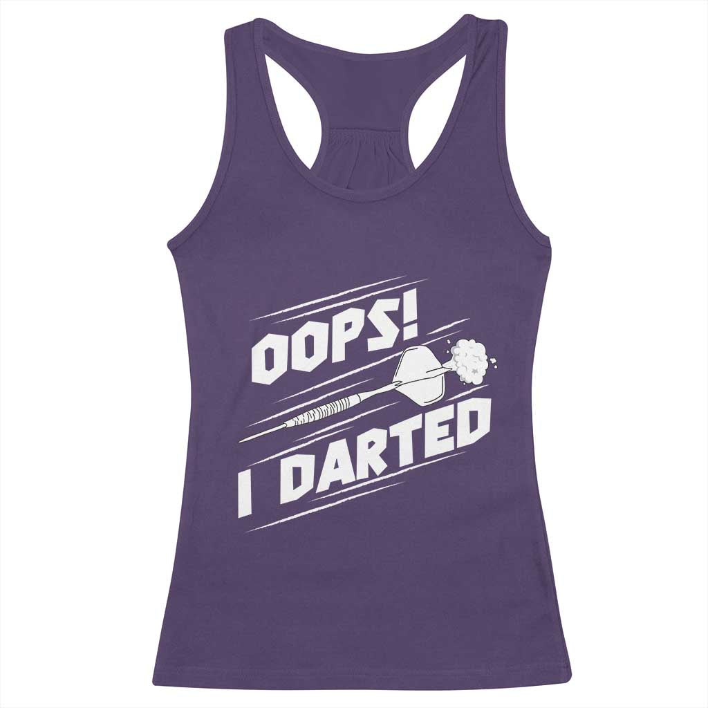 Funny Dart Thrower Racerback Tank Top Oops I Darted Gift For Dartist TS12 Purple Print Your Wear