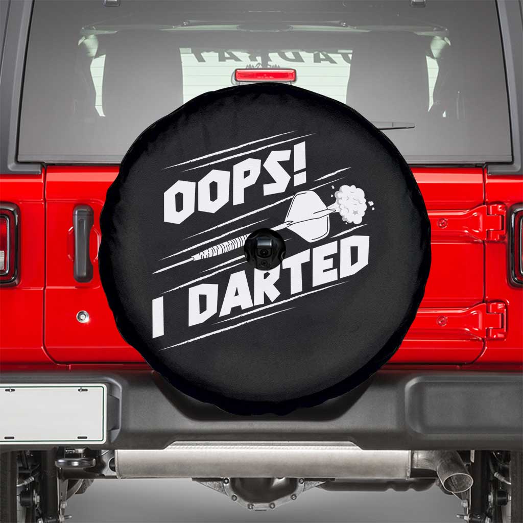 Funny Dart Thrower Spare Tire Cover Oops I Darted Gift For Dartist TS12 Black Print Your Wear