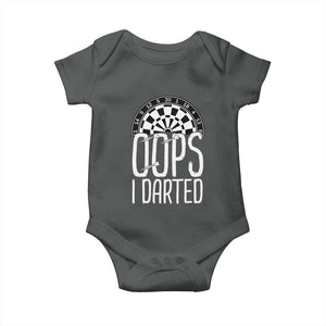 Sarcastic Dartist Gift Baby Onesie Funny Oops I Darted Darts Lover TS12 Dark Heather Print Your Wear