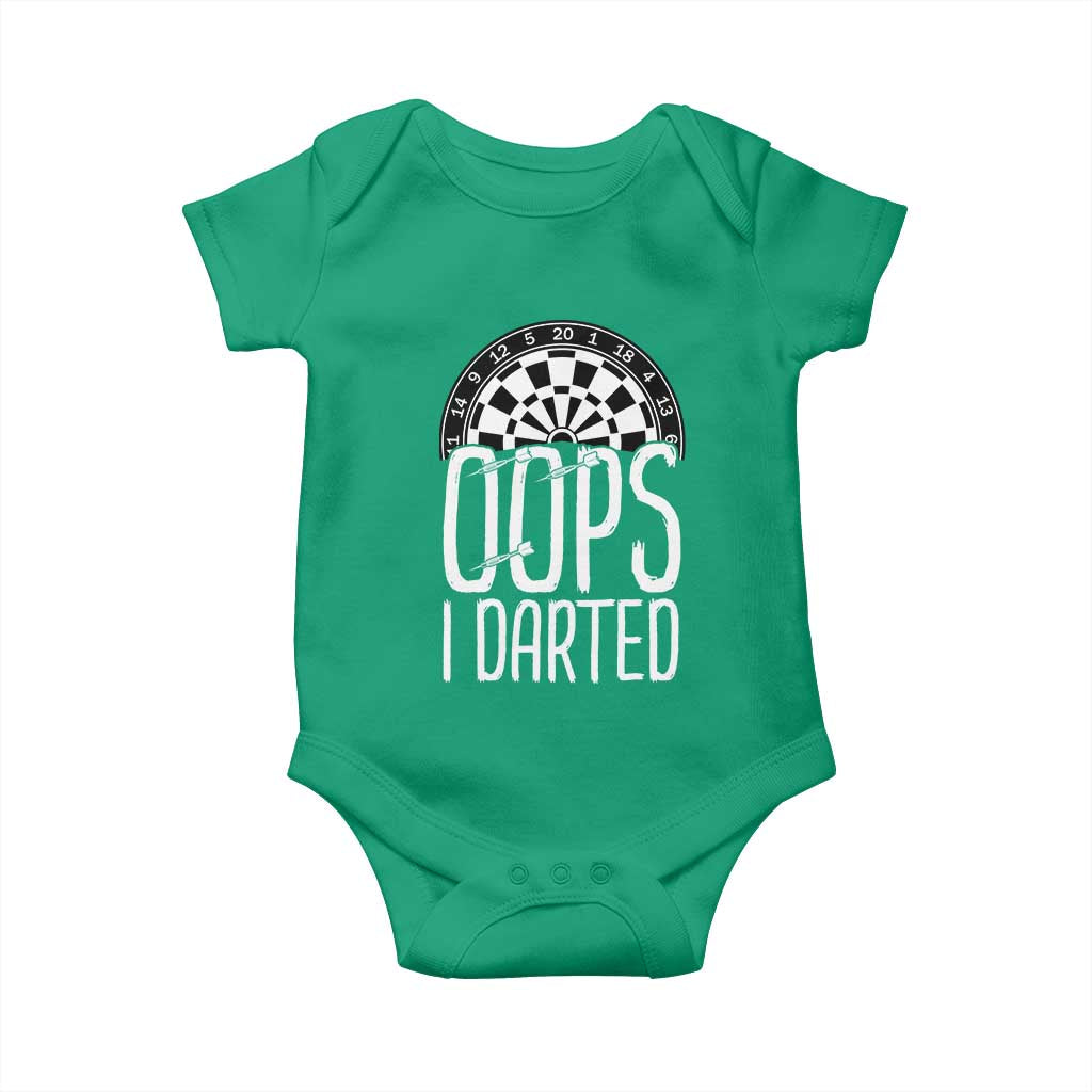 Sarcastic Dartist Gift Baby Onesie Funny Oops I Darted Darts Lover TS12 Irish Green Print Your Wear