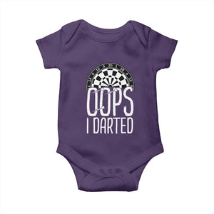 Sarcastic Dartist Gift Baby Onesie Funny Oops I Darted Darts Lover TS12 Purple Print Your Wear