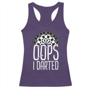Sarcastic Dartist Gift Racerback Tank Top Funny Oops I Darted Darts Lover TS12 Purple Print Your Wear