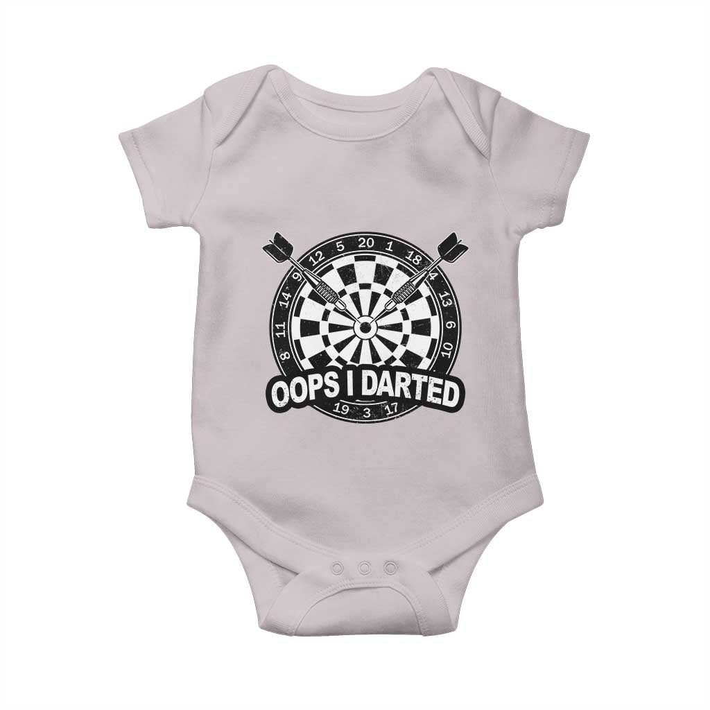 Funny Oops I Darted Baby Onesie Sarcastic Dartist Darts Lover Gift TS12 Ice Gray Print Your Wear