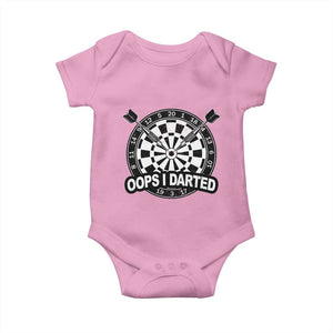 Funny Oops I Darted Baby Onesie Sarcastic Dartist Darts Lover Gift TS12 Light Pink Print Your Wear