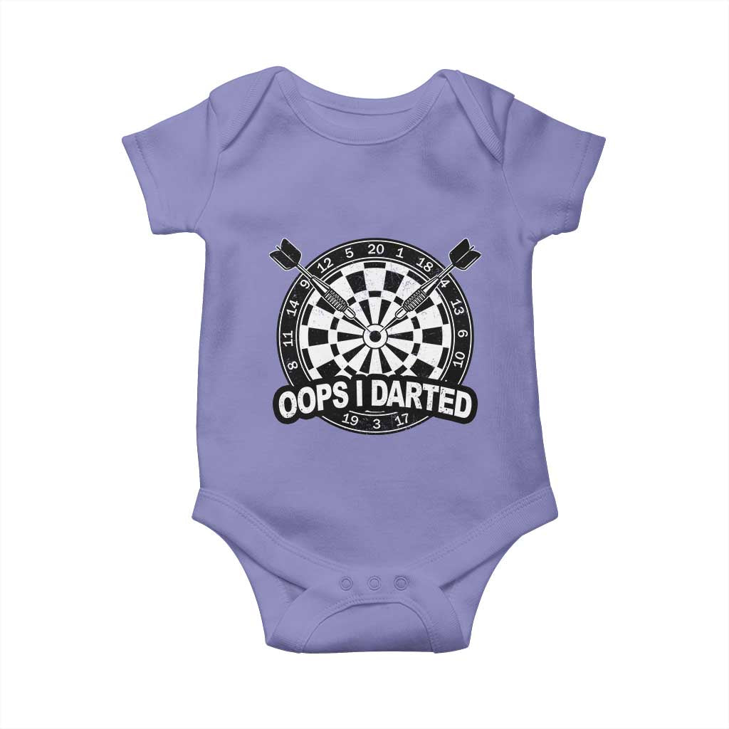 Funny Oops I Darted Baby Onesie Sarcastic Dartist Darts Lover Gift TS12 Violet Print Your Wear