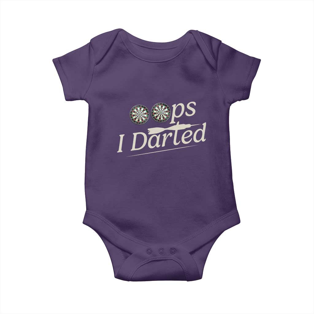 Oops I Darted Baby Onesie Funny Pub Darts Lover TS12 Purple Print Your Wear