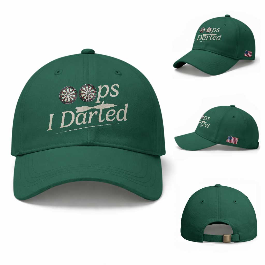 Oops I Darted Baseball Cap Funny Pub Darts Lover TS12 Baseball Cap Universal Fit Irish Green Print Your Wear