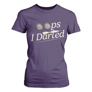 Oops I Darted T Shirt For Women Funny Pub Darts Lover TS12 Purple Print Your Wear