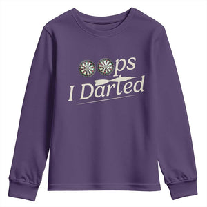 Oops I Darted Youth Sweatshirt Funny Pub Darts Lover TS12 Purple Print Your Wear