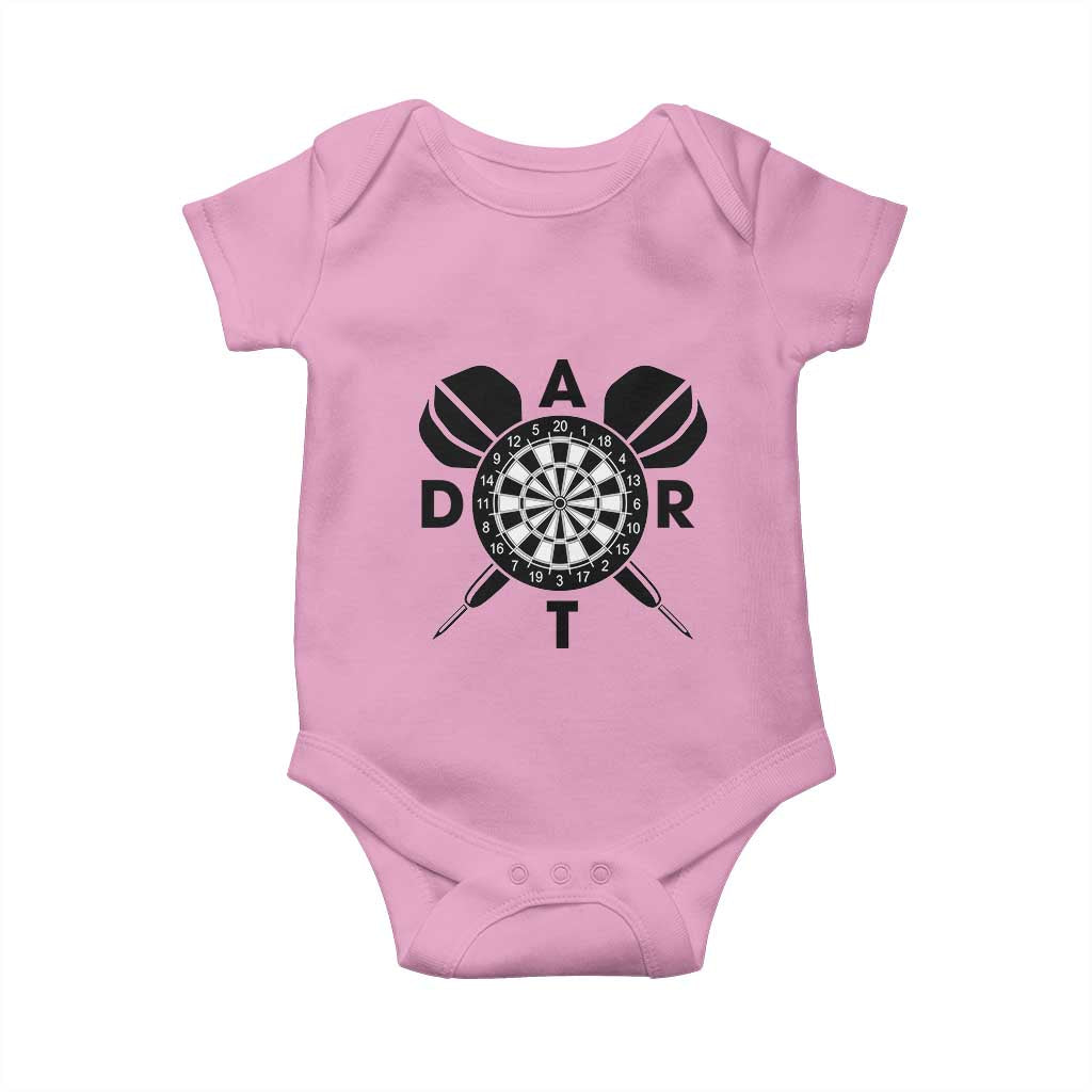 Vintage Dartboard Gift Idea For Dart Lover Baby Onesie TS12 Light Pink Print Your Wear
