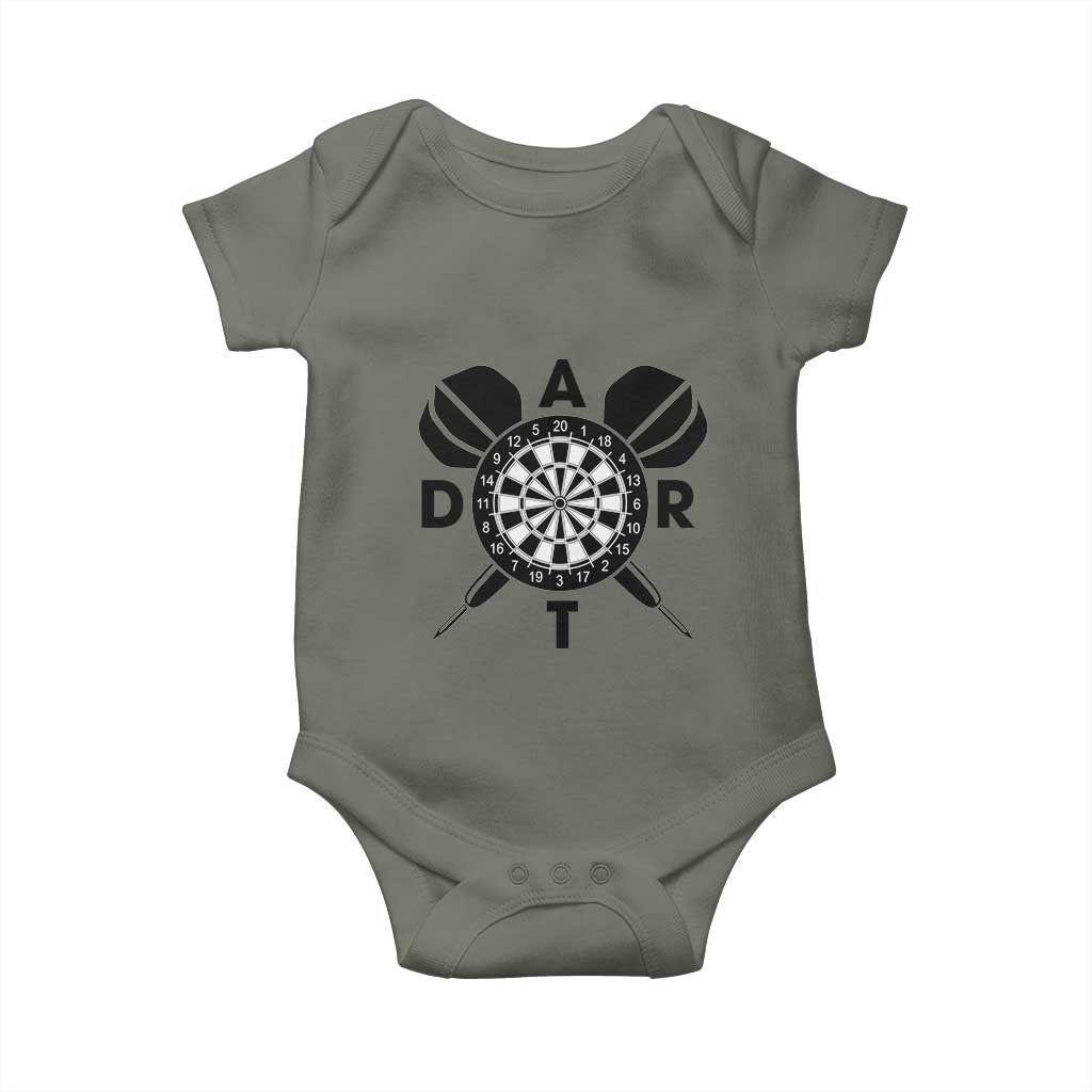 Vintage Dartboard Gift Idea For Dart Lover Baby Onesie TS12 Military Green Print Your Wear