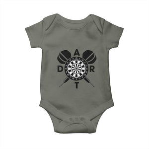 Vintage Dartboard Gift Idea For Dart Lover Baby Onesie TS12 Military Green Print Your Wear