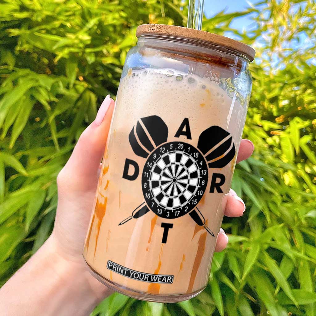 Vintage Dartboard Gift Idea For Dart Lover Glass Can TS12 White Print Your Wear