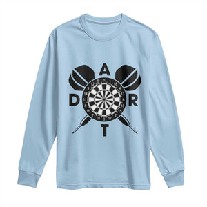 Vintage Dartboard Gift Idea For Dart Lover Long Sleeve Shirt TS12 Light Blue Print Your Wear