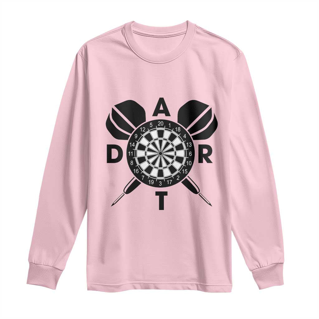 Vintage Dartboard Gift Idea For Dart Lover Long Sleeve Shirt TS12 Light Pink Print Your Wear
