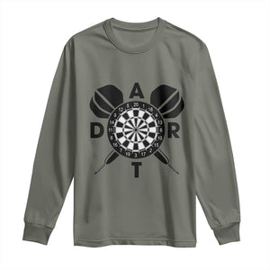 Vintage Dartboard Gift Idea For Dart Lover Long Sleeve Shirt TS12 Military Green Print Your Wear
