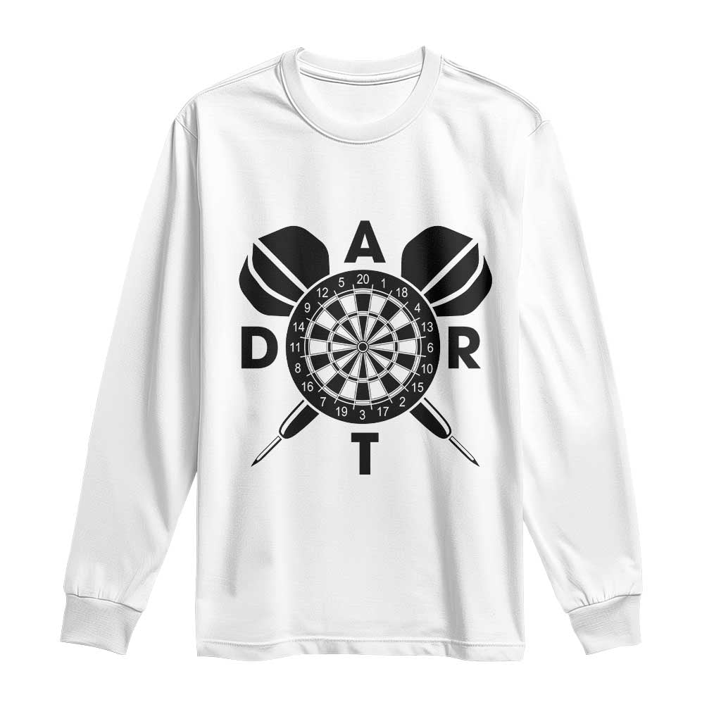 Vintage Dartboard Gift Idea For Dart Lover Long Sleeve Shirt TS12 White Print Your Wear