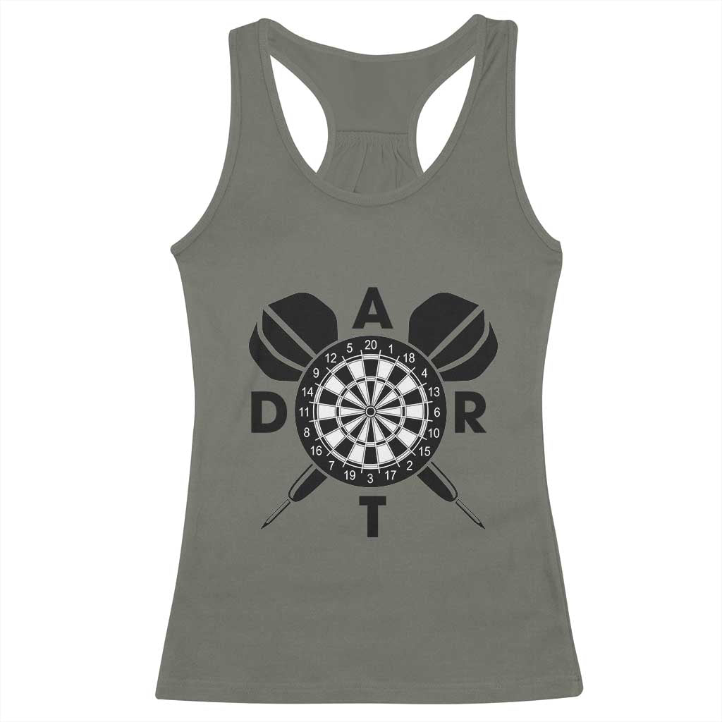 Vintage Dartboard Gift Idea For Dart Lover Racerback Tank Top TS12 Military Green Print Your Wear
