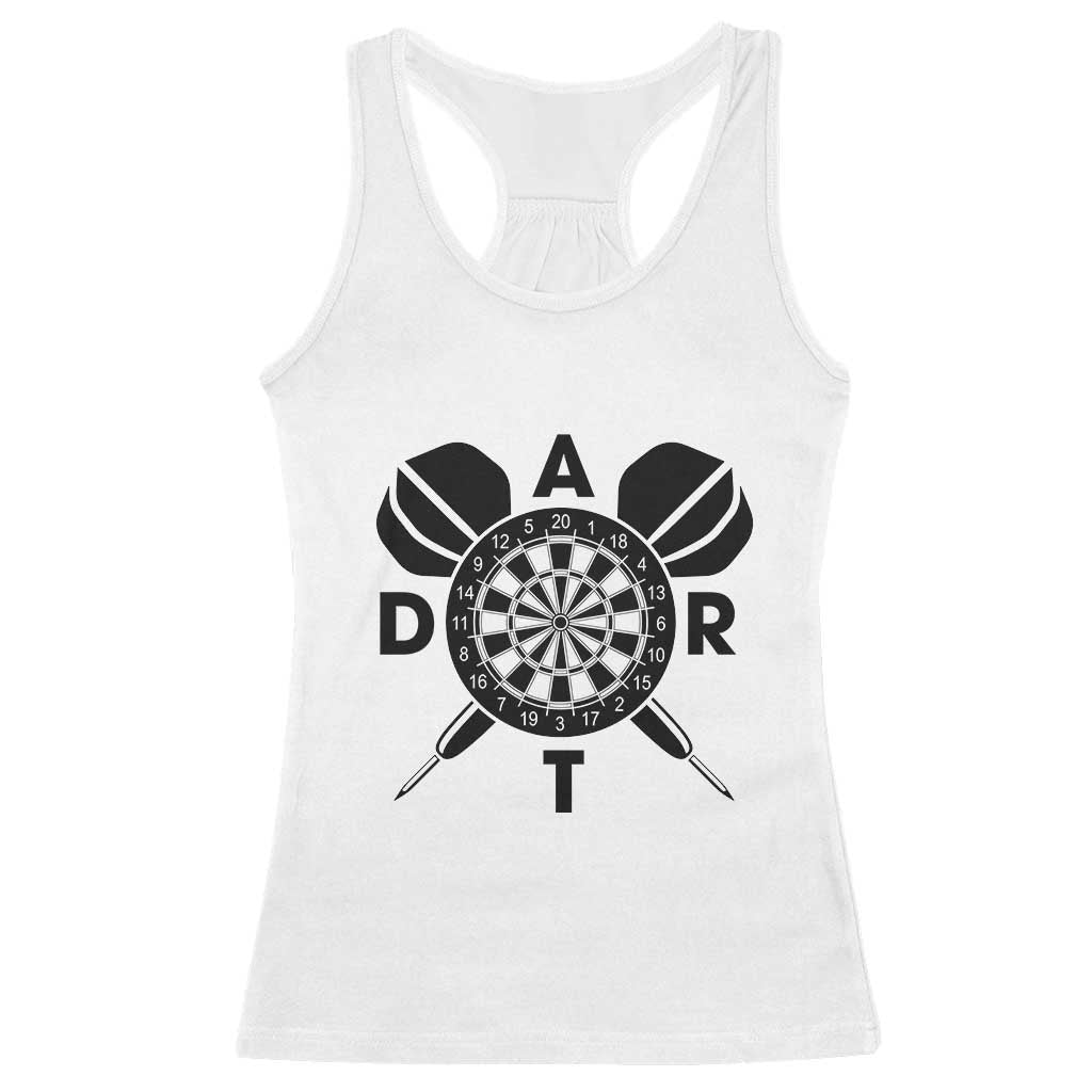 Vintage Dartboard Gift Idea For Dart Lover Racerback Tank Top TS12 White Print Your Wear