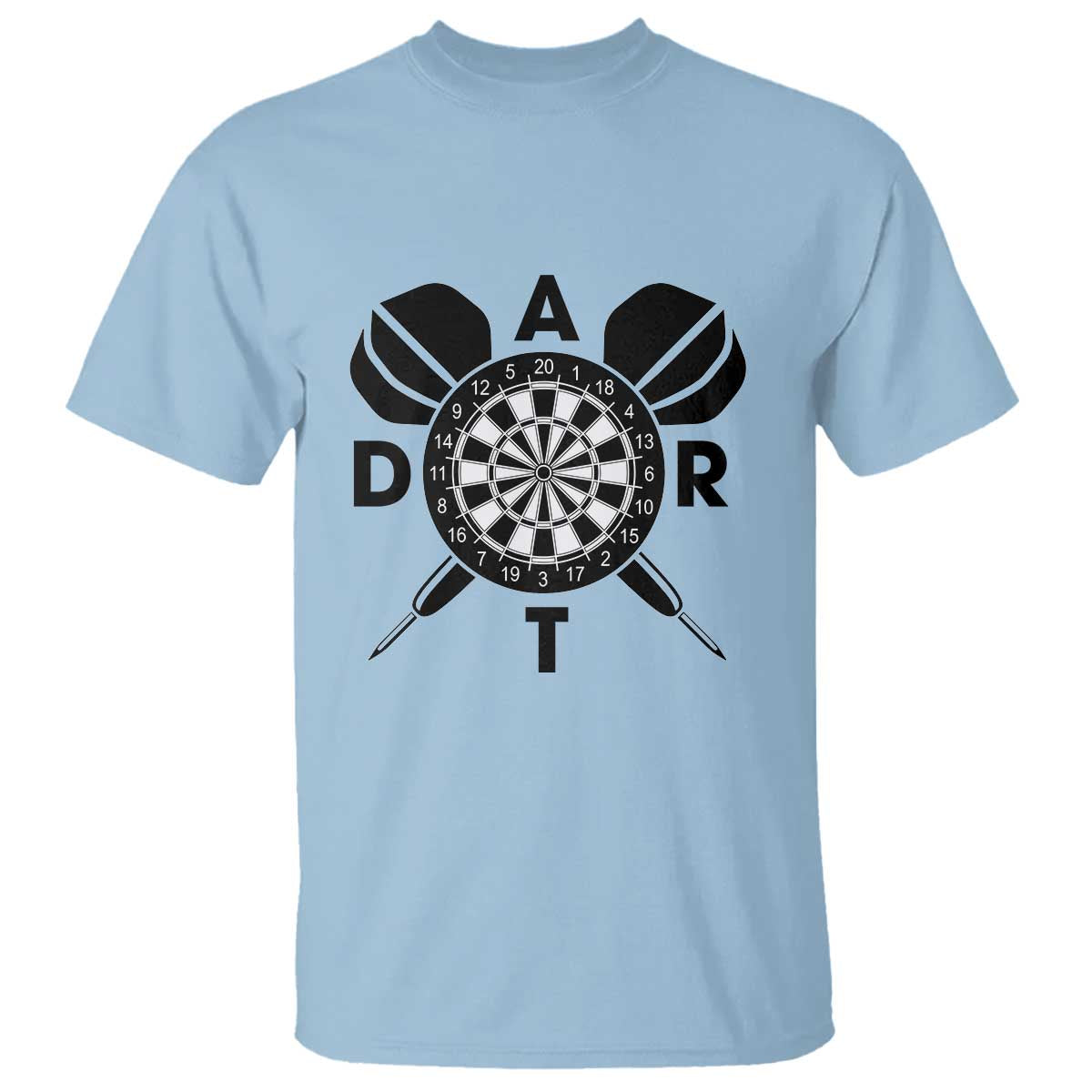 Vintage Dartboard Gift Idea For Dart Lover T Shirt TS12 Light Blue Print Your Wear