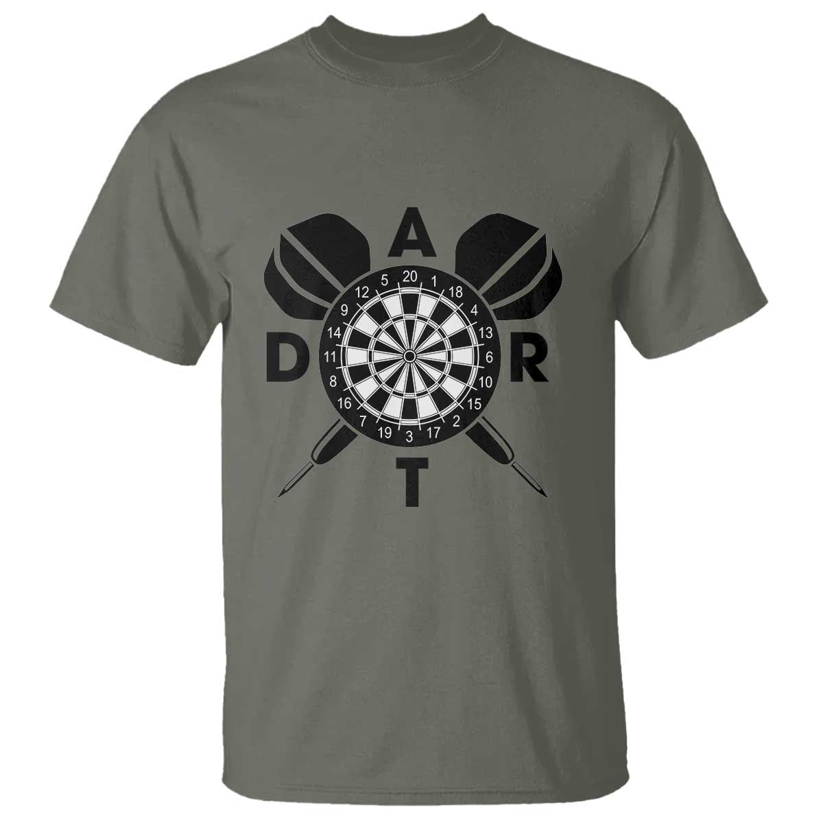 Vintage Dartboard Gift Idea For Dart Lover T Shirt TS12 Military Green Print Your Wear