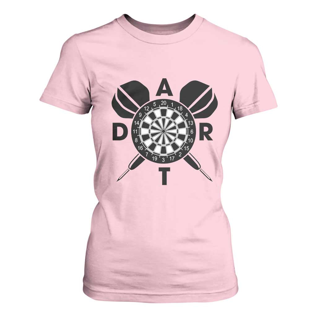 Vintage Dartboard Gift Idea For Dart Lover T Shirt For Women TS12 Light Pink Print Your Wear