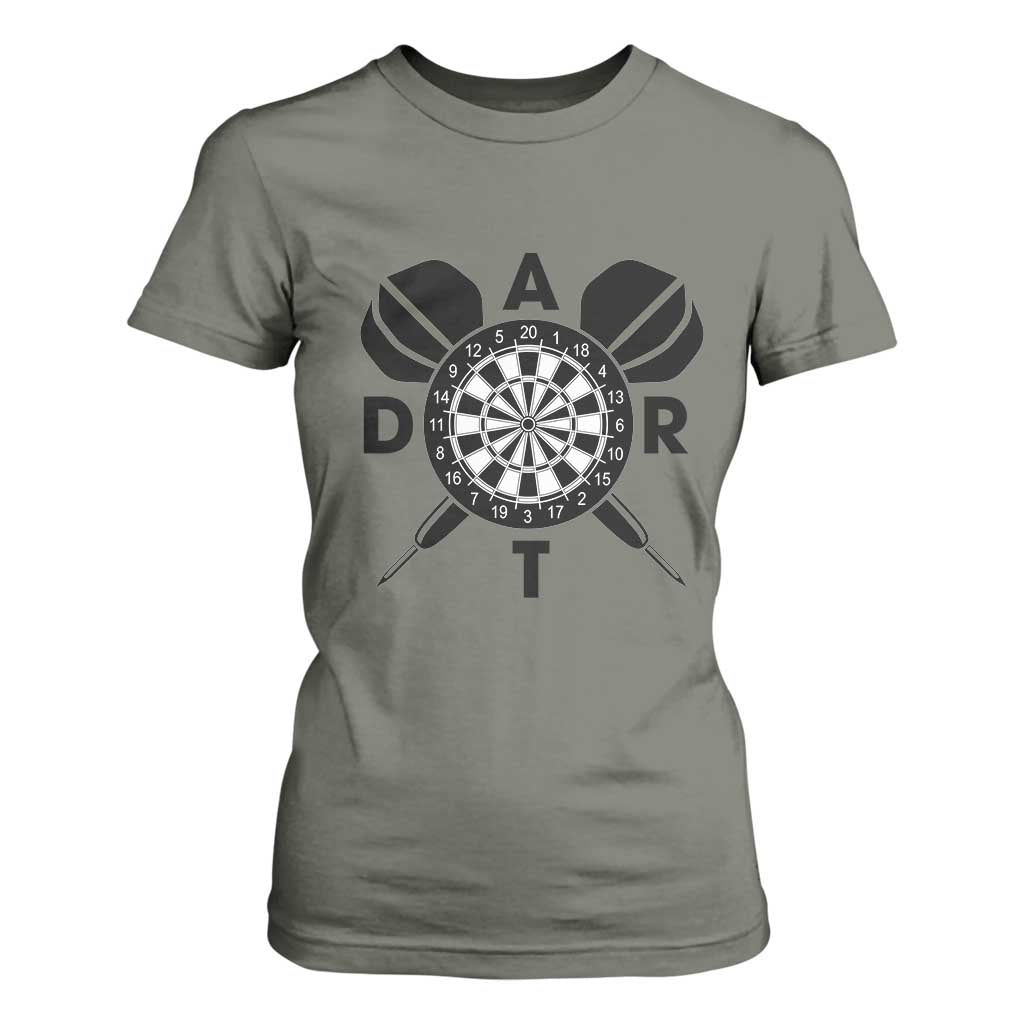 Vintage Dartboard Gift Idea For Dart Lover T Shirt For Women TS12 Military Green Print Your Wear
