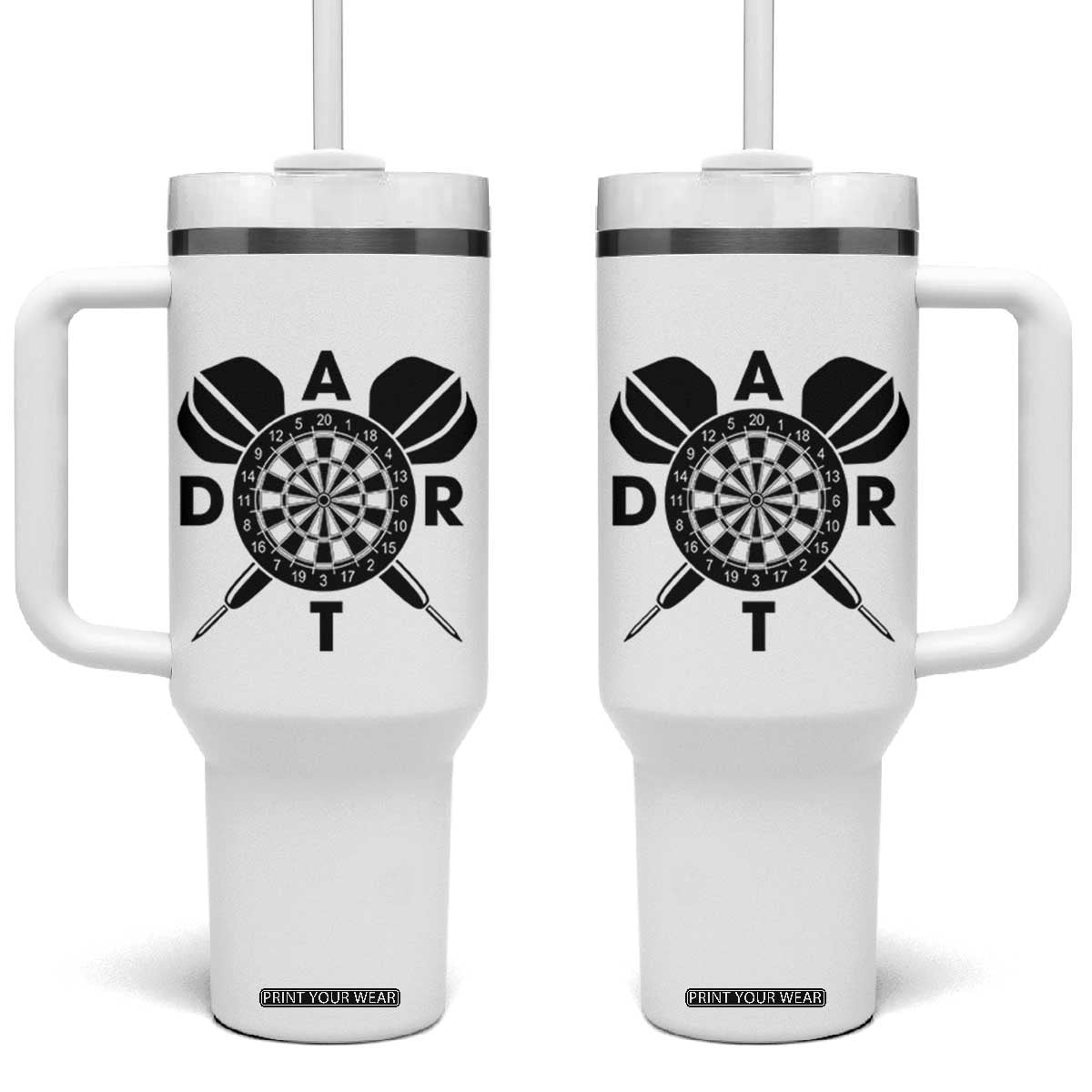 Vintage Dartboard Gift Idea For Dart Lover Tumbler With Handle TS12 One Size: 40 oz White Print Your Wear