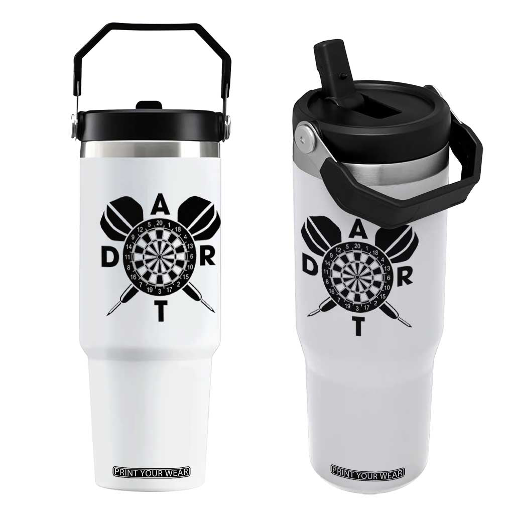 Vintage Dartboard Gift Idea For Dart Lover Flip Straw Tumbler TS12 One Size: 30 oz White Print Your Wear