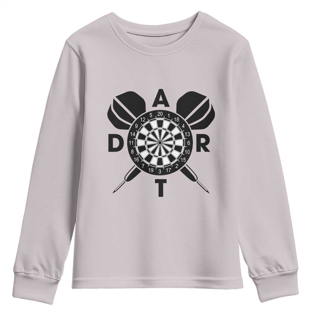 Vintage Dartboard Gift Idea For Dart Lover Youth Sweatshirt TS12 Ice Gray Print Your Wear