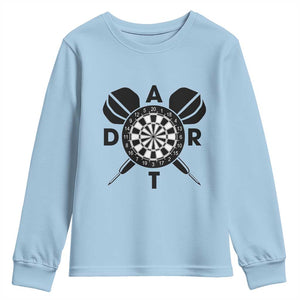 Vintage Dartboard Gift Idea For Dart Lover Youth Sweatshirt TS12 Light Blue Print Your Wear
