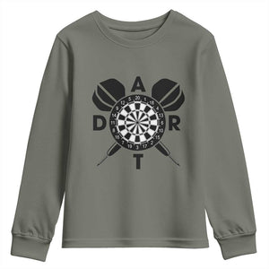 Vintage Dartboard Gift Idea For Dart Lover Youth Sweatshirt TS12 Military Green Print Your Wear